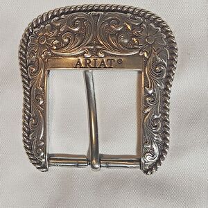 Ariat 2007 Limited Edition Western Belt Buckle Silver Tone Floral Engraved
